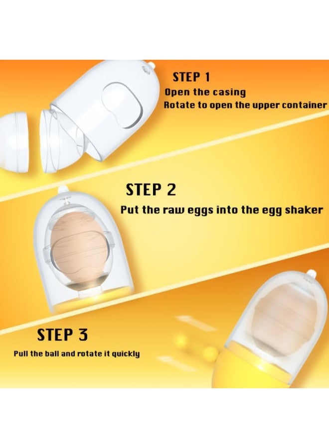 ماى سوقصانع البيض الذهبي اليدوي - خلاط وخفاقة يدوية لخلط صفار البيض داخل القشرة بدون كهرباء - أصفر وأبيض - Image 3